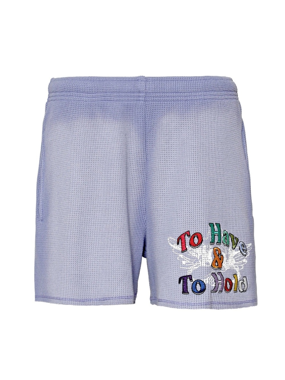 Boys Lie LIKE NEW Embroidered Lavender Waffle Knit Shorts